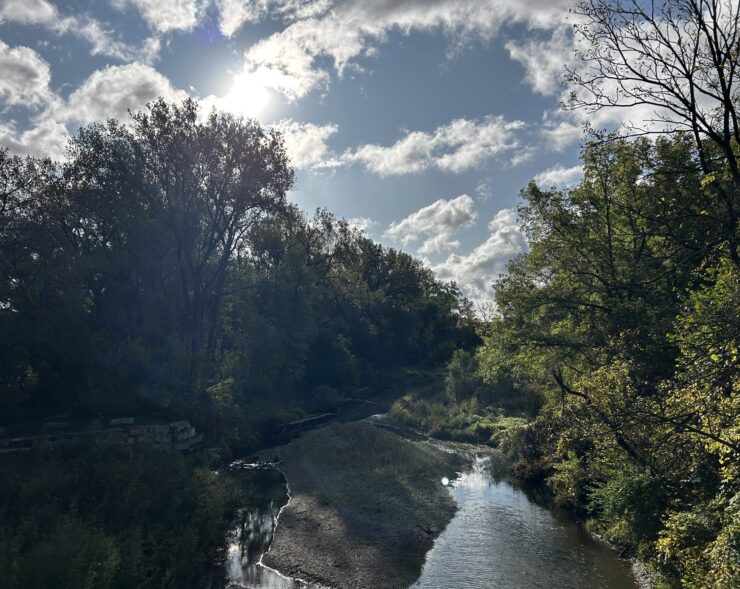 The view from the bridge above Mally's Park